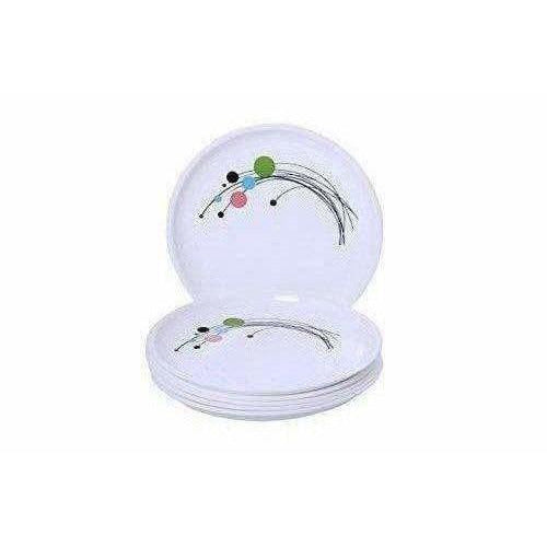 Round Plastic Half Plate Set, Set of 6, White - Distacart
