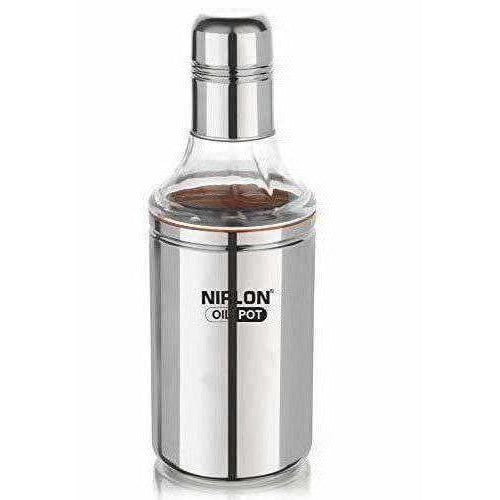 Nirlon Stainless Steel Oil Pot, 1 Litre, Silver - Distacart