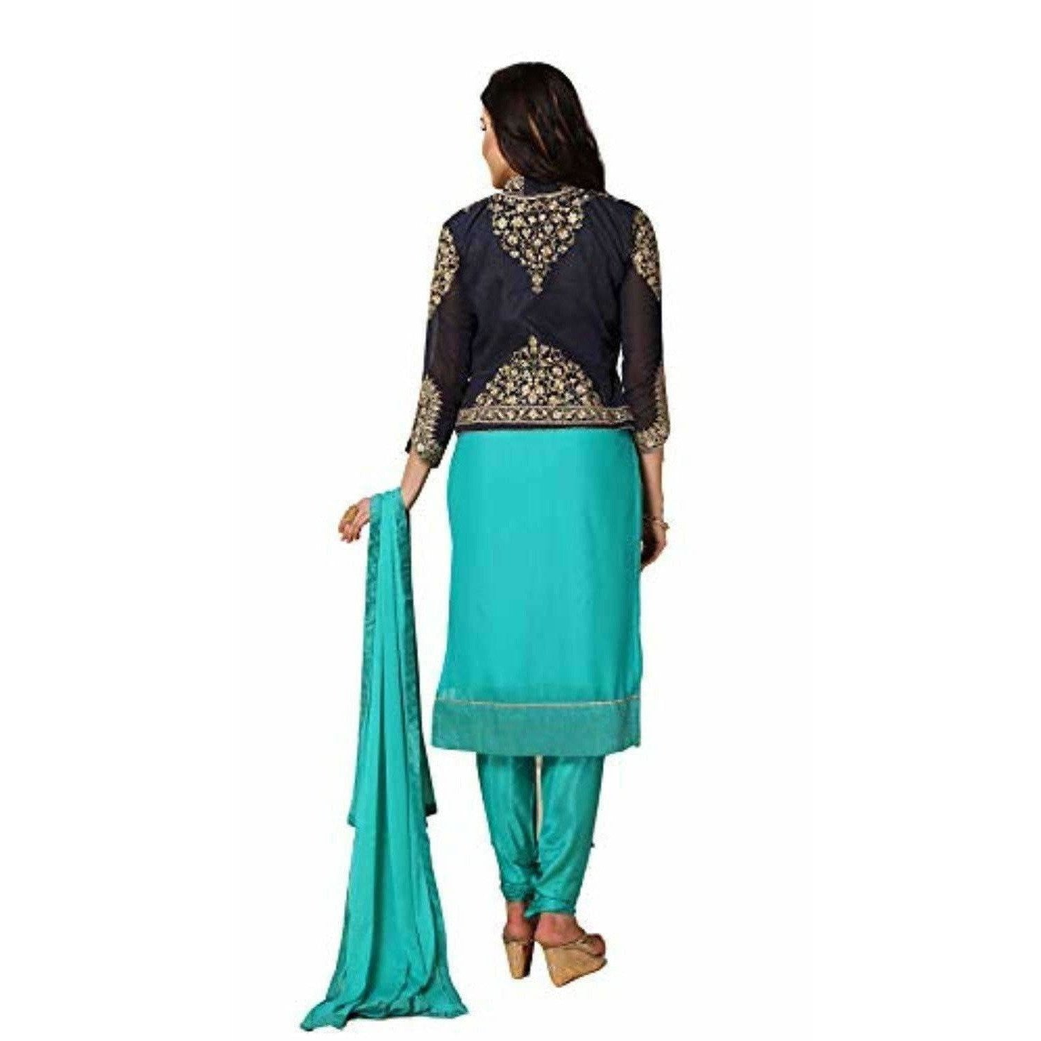 Salwar Suit Material (Turquoise) - Distacart