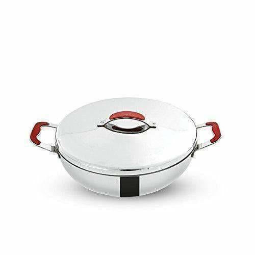 Stainless Steel Kadai with  Lid - 2.5 Litres - Distacart
