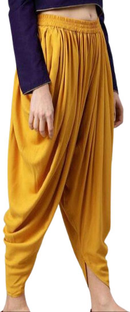 PAVONINE Mustard Color Solid Beetel Rayon Fabric Patiala For Women & Girls - Distacart