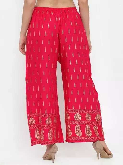 PAVONINE Rani Color Rayon Fabric Bhutta Print Palazzo For Women - Distacart