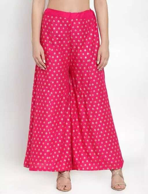 PAVONINE Rani Color Rayon Fabric Sun Print Palazzo For Women - Distacart