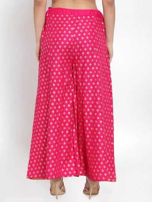 PAVONINE Rani Color Rayon Fabric Sun Print Palazzo For Women - Distacart