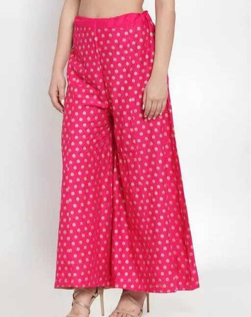 PAVONINE Rani Color Rayon Fabric Sun Print Palazzo For Women - Distacart