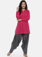 Thumbnail for Souchii Women Grey Solid Loose-Fit Patiala - Distacart