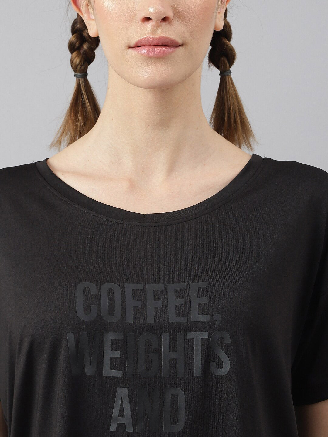 MKH Women Typography Printed Drop-Shoulder Sleeves Dri-FIT Sports T-shirt - Distacart