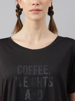 Thumbnail for MKH Women Typography Printed Drop-Shoulder Sleeves Dri-FIT Sports T-shirt - Distacart