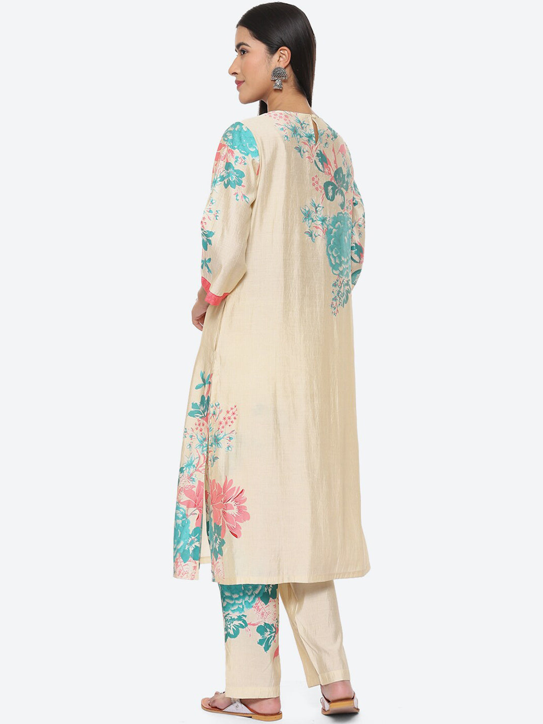 Biba Floral Printed Kurta with Trousers - Distacart