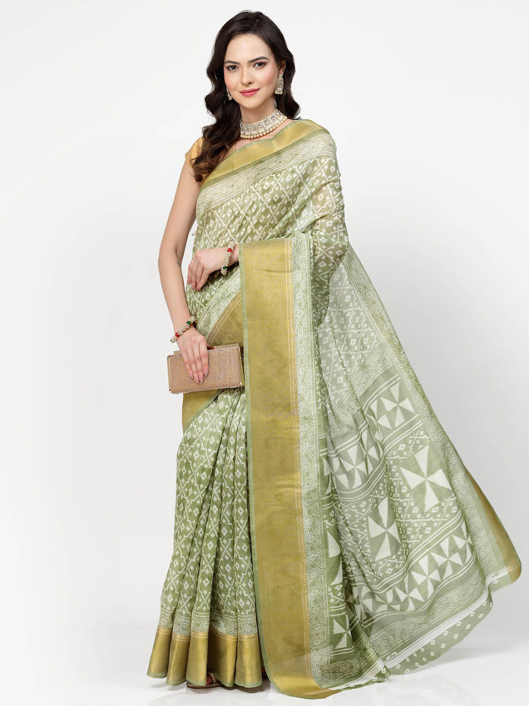 Kalini Floral Zari Pure Cotton Saree - Distacart