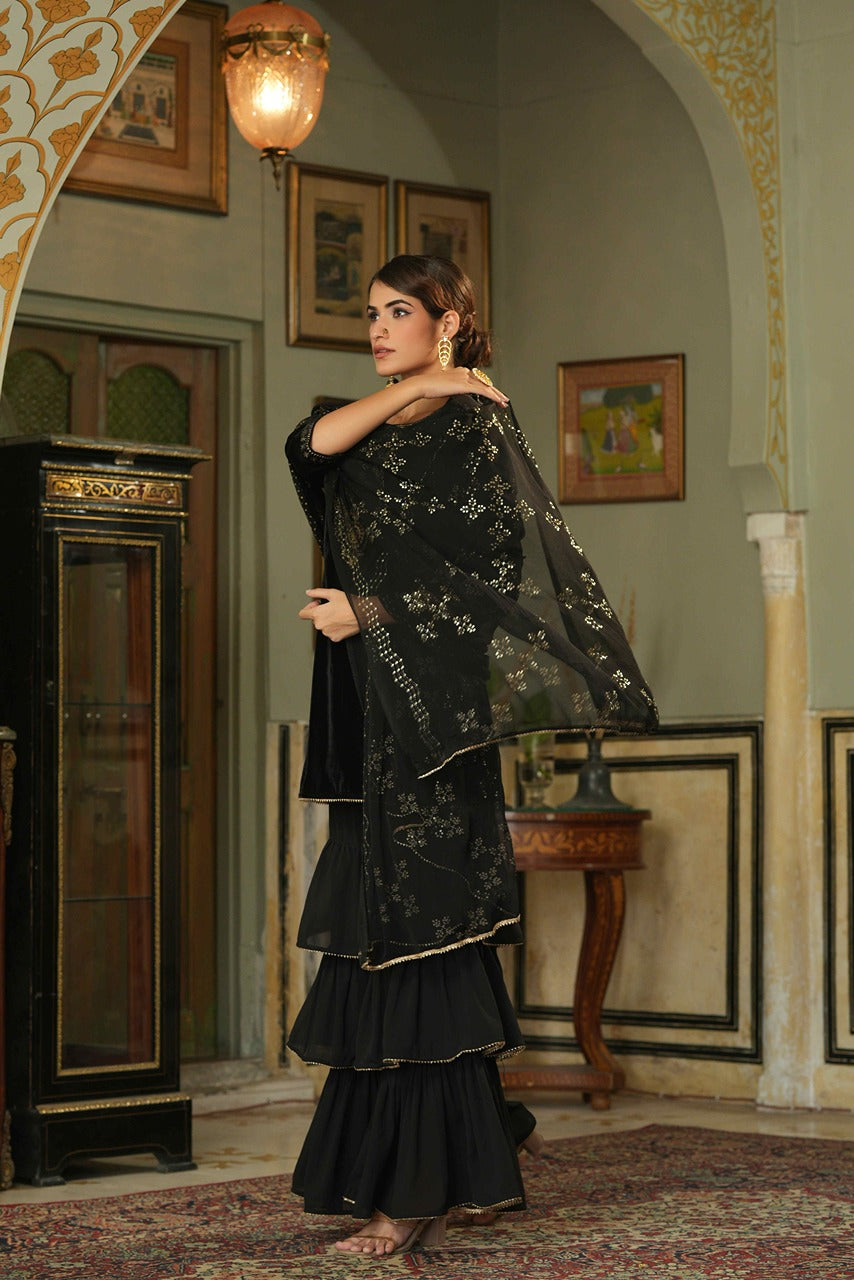 Juniper Black Velvet Festive Solid Straight Skd For Women - Distacart