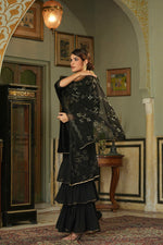 Thumbnail for Juniper Black Velvet Festive Solid Straight Skd For Women - Distacart