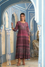 Thumbnail for Juniper Multi Muslin Festive Printed Flared Kurta For Women - Distacart