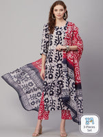 Thumbnail for Kalini Floral Printed Regular Kurta with Trousers & With Dupatta - Distacart