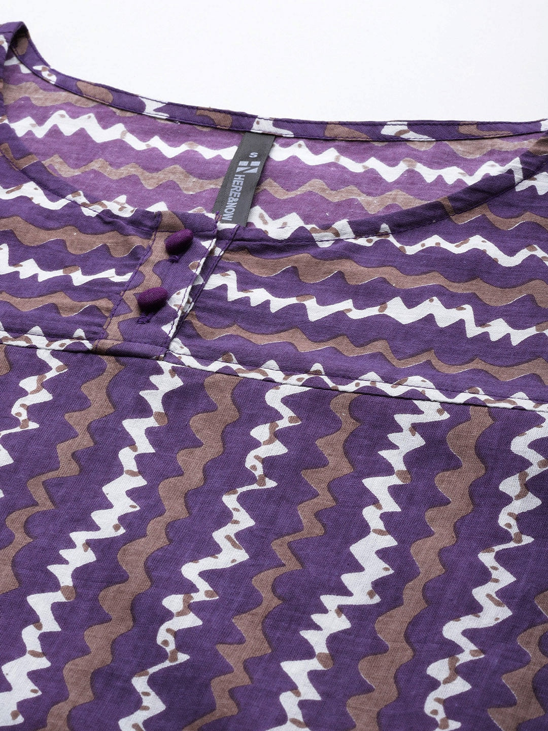 HERE&NOW Abstract Printed Pure Cotton Kurta - Distacart