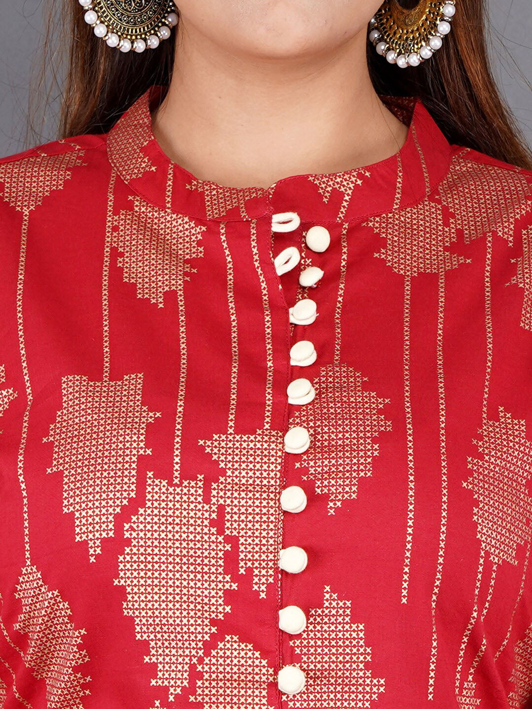 Kalini Women Red Ethnic Motifs Printed Kurta - Distacart