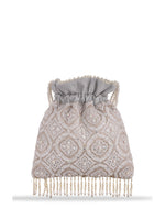 Thumbnail for Masq Tan & White Embroidered Potli Clutch - Distacart