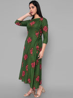 Thumbnail for Kalini Women Green Floral Printed Anarkali Kurta - Distacart