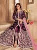 Myra Wine Art Silk Embroidered Anarkali Suit - Distacart