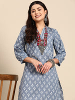 Thumbnail for Sangria Floral Printed Regular Pure Cotton Kurta with Salwar - Distacart