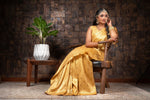 Thumbnail for Vardha Tuscan Yellow Golden Zari Kanjeevaram Silk Saree