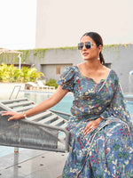 Thumbnail for Tikhi Imli Floral printed ruffled saree - Distacart