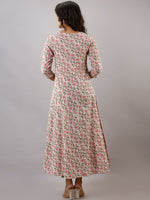 Thumbnail for Kalini Women Pink Floral Printed Anarkali Cotton Kurta - Distacart