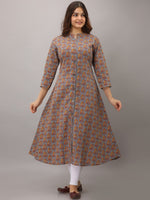 Thumbnail for Kalini Women Grey Ethnic Motifs Printed Kurta - Distacart
