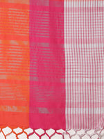 Thumbnail for Saree Mall Pink & Orange Checked Saree - Distacart