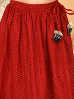Thumbnail for Lil Drama Girls Ghaghra Choli With Dupatta Set - Red - Distacart