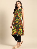 Thumbnail for Sangria Women Ikat Printed Kurta - Distacart