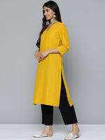 Thumbnail for HERE&NOW Women Geometric Embroidered Kurta - Distacart
