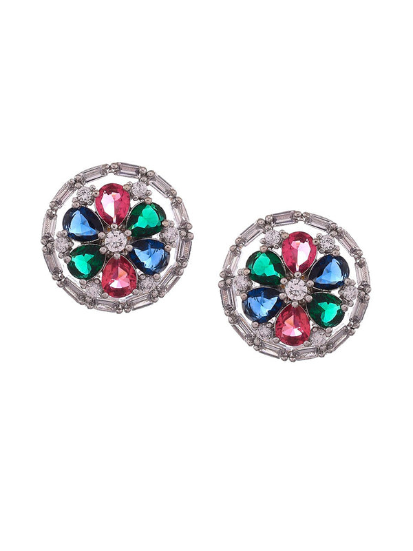 Shoshaa Multicoloured Contemporary Studs Earrings - Distacart