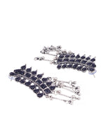 Thumbnail for Cardinal Silver-Plated Black Stone Studded Jewellery Set - Distacart