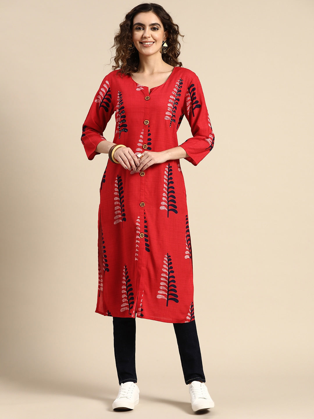 Sangria Women Floral Printed Kurta - Distacart
