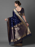 Thumbnail for Mitera Ethnic Motifs Woven Design Zari Banarasi Saree - Distacart