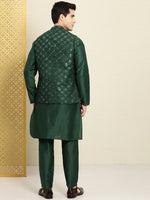 Thumbnail for House of Pataudi Men Sequinned Rozana Kurta with Pyjamas - Distacart