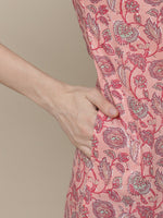 Thumbnail for Sangria Women Pink Ethnic Motifs Printed Floral Kurta - Distacart