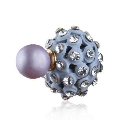 Trendoo Jewelry Gold Plated Stylish Fancy Grey Studs
