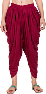 Thumbnail for PAVONINE Maroon Color Solid Beetel Rayon Fabric Patiala For Women & Girls - Distacart
