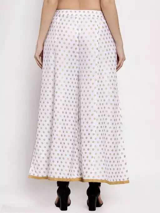 PAVONINE White Color Rayon Fabric Sun Print Palazzo For Women - Distacart
