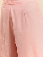 Thumbnail for Sangria Women Pink Embroidered Thread Work Pure Cotton Kurta with Trousers & With Dupatta - Distacart