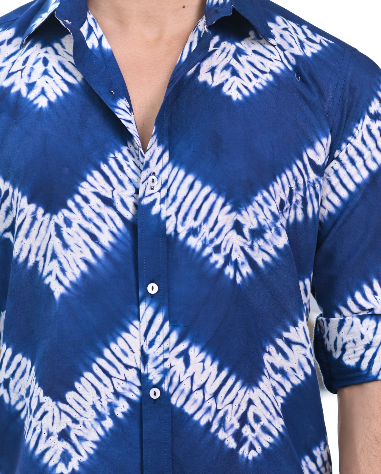 NOZ2TOZ Men Tie dye Cotton Casual Shirt - Blue - Distacart