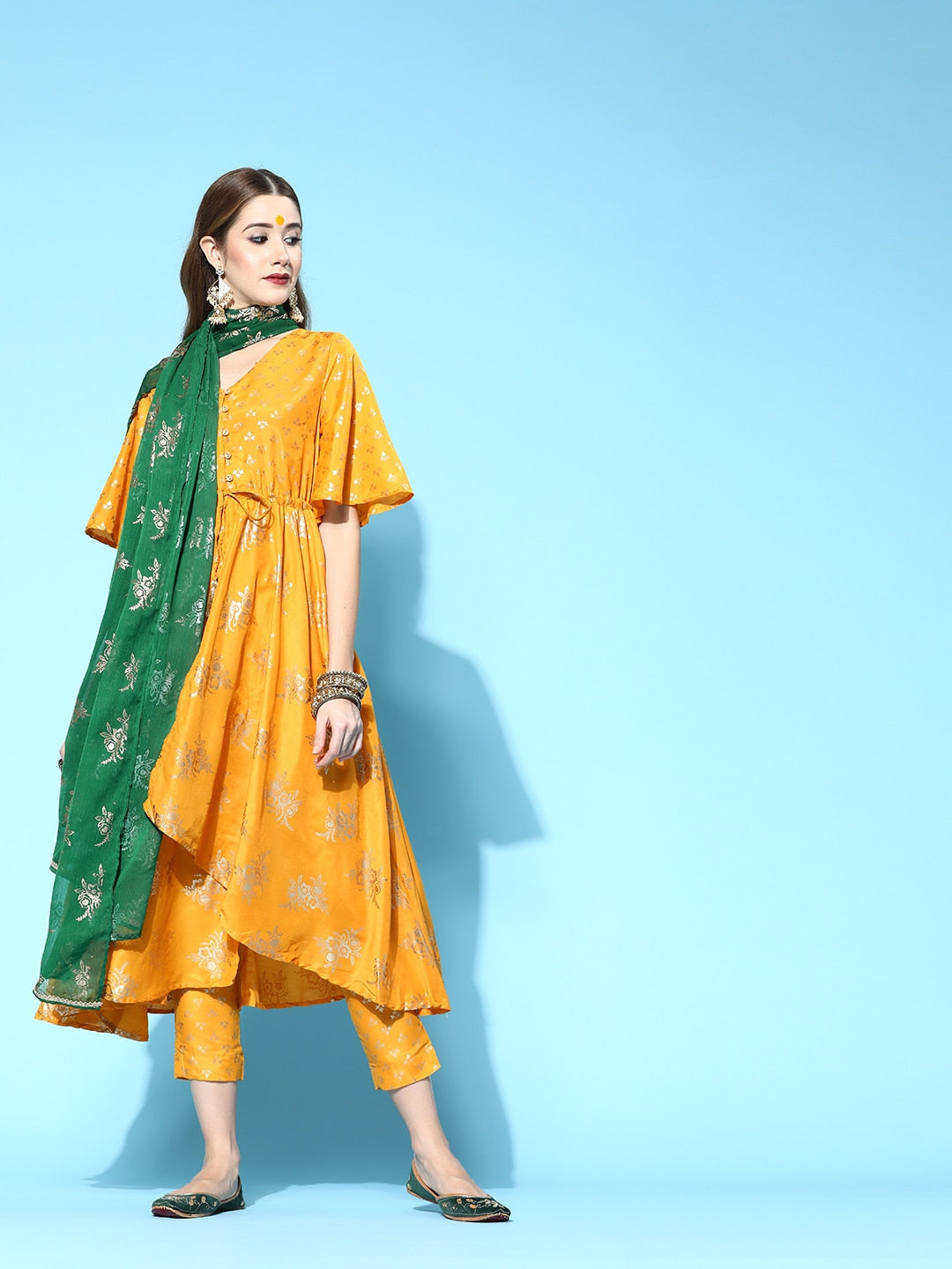 Sangria Ethnic Motifs Polyester Kurta Sets - Distacart