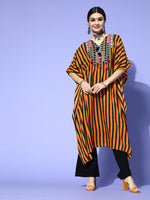Thumbnail for Sangria Stylish Mustard Viscose Rayon New Age Kaftan Kurta - Distacart
