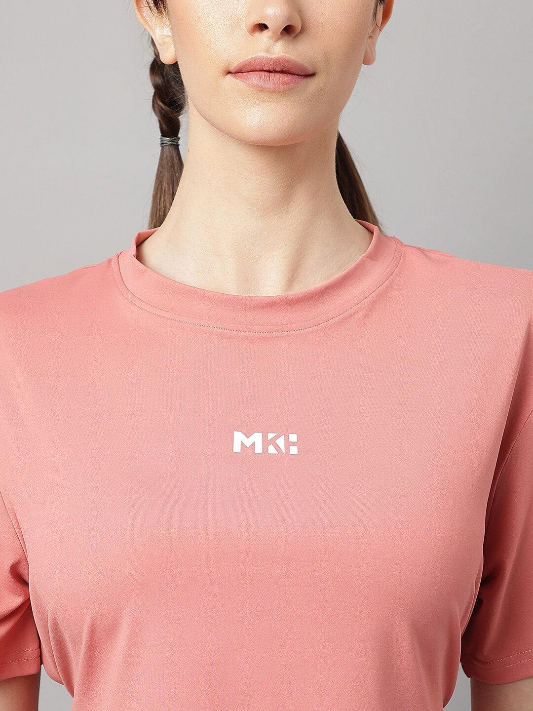 MKH Round Neck Short Sleeves Dri-FIT Yoga Sports Crop T-shirt - Distacart