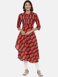 Thumbnail for Souchii Maroon Printed A-Line Kurta - Distacart