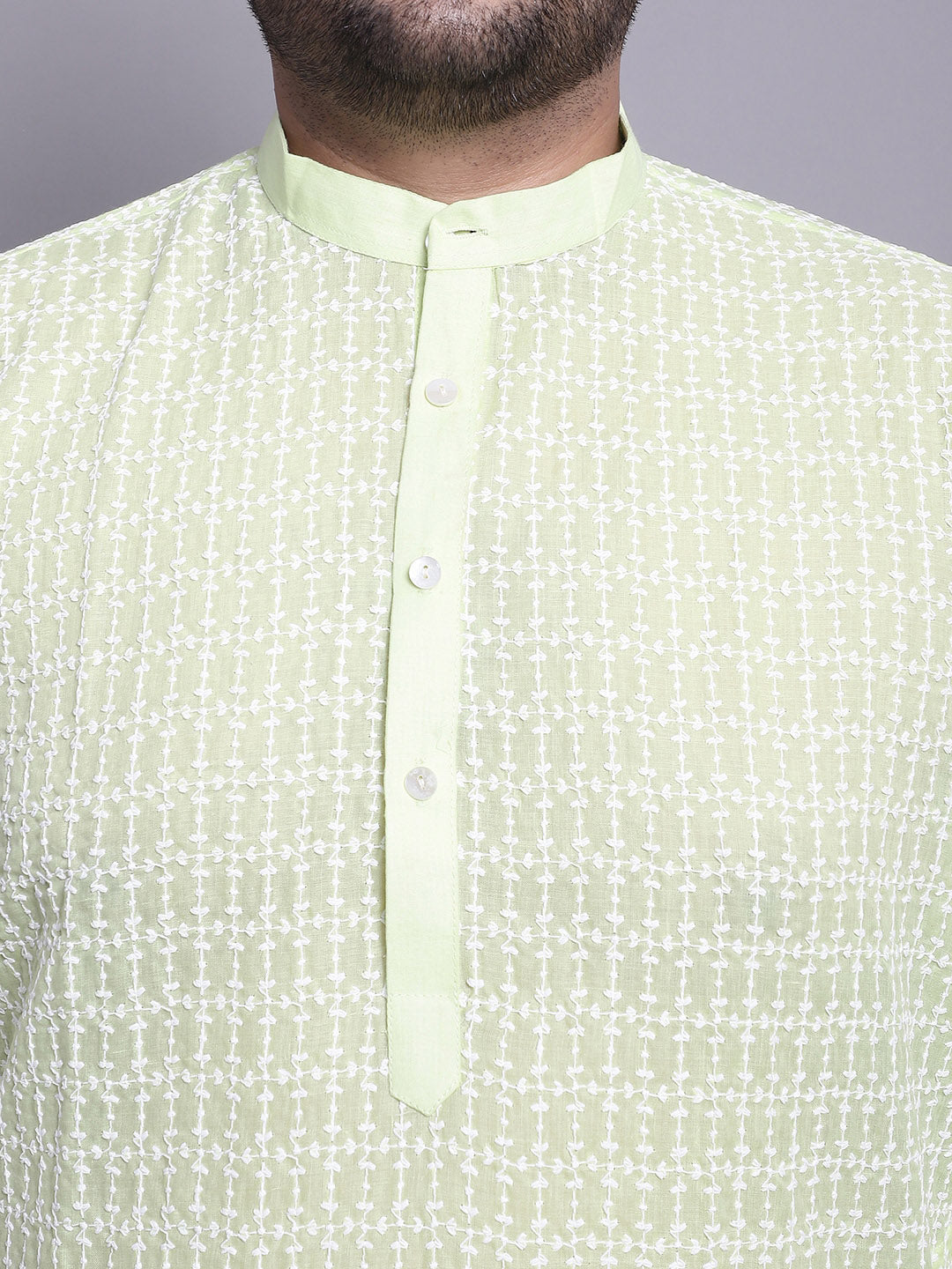 Sojanya Plus Plus Size Embroidered Pure Cotton Kurta With Pyjamas & Nehru Jacket - Distacart