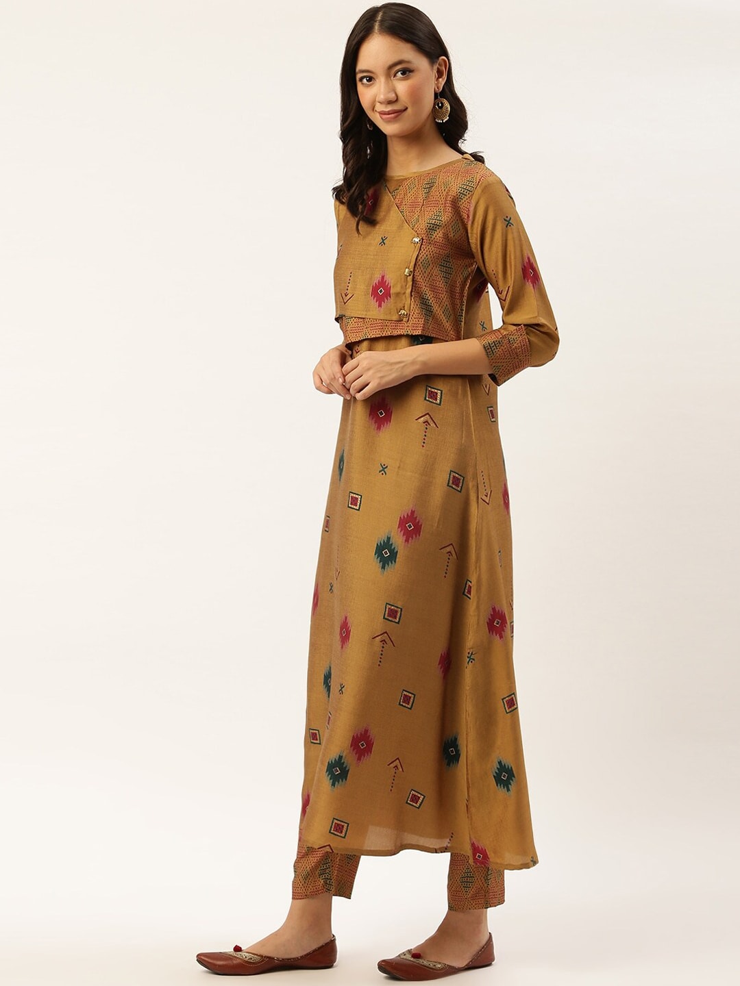 Sangria Women Yellow Floral Printed Kurta - Distacart