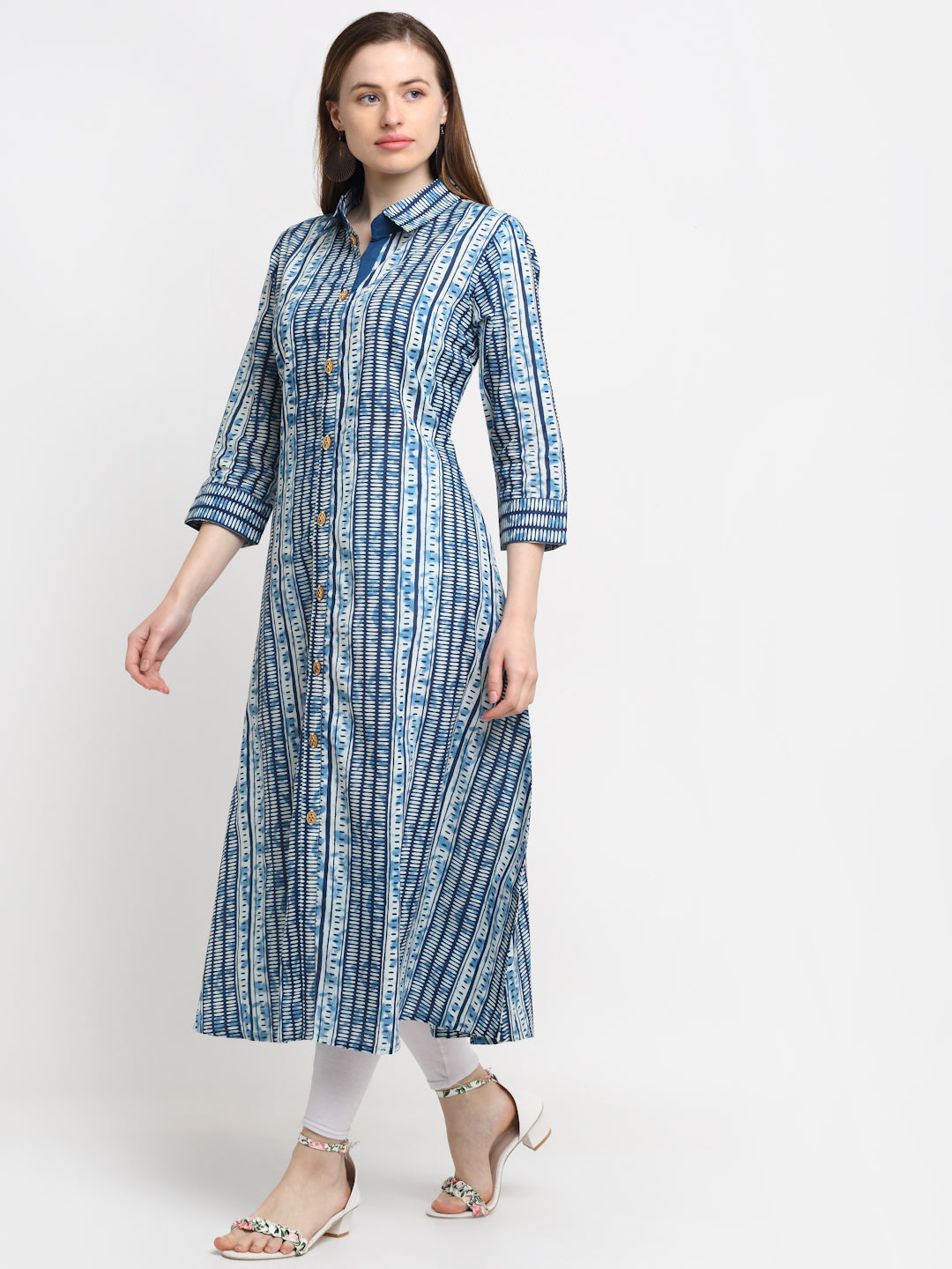 Kalini Women Blue Printed Beautiful Kurta - Distacart